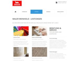 Screenshot Website Maler Weinhold