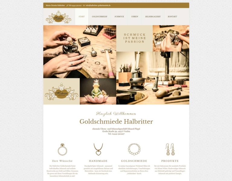 Website Goldschmiede Halbritter Vechta