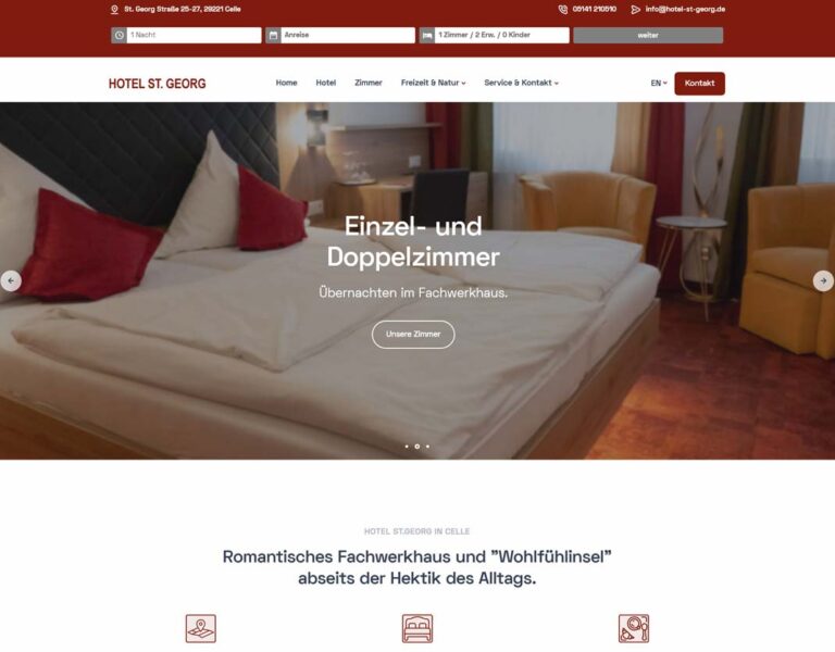 Website Hotel St. Georg in Celle