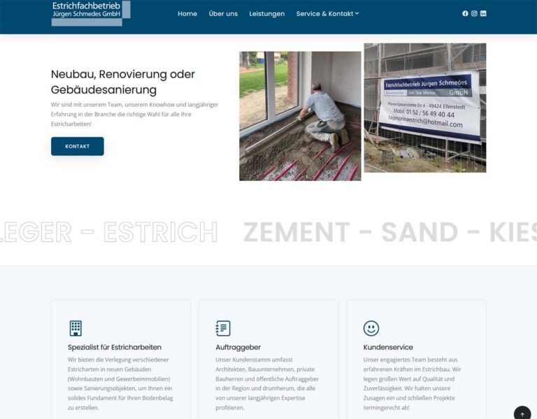 Screenshot Website Section